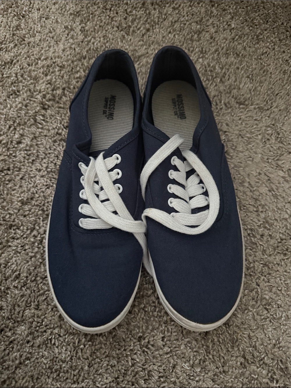 Mossimo Supply Co. Navy Canvas Low-Top Sneakers with White Laces